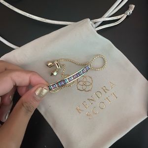 Kendra Scott Jack Adjustable Gold Chain Bracelet in Multi Crystal